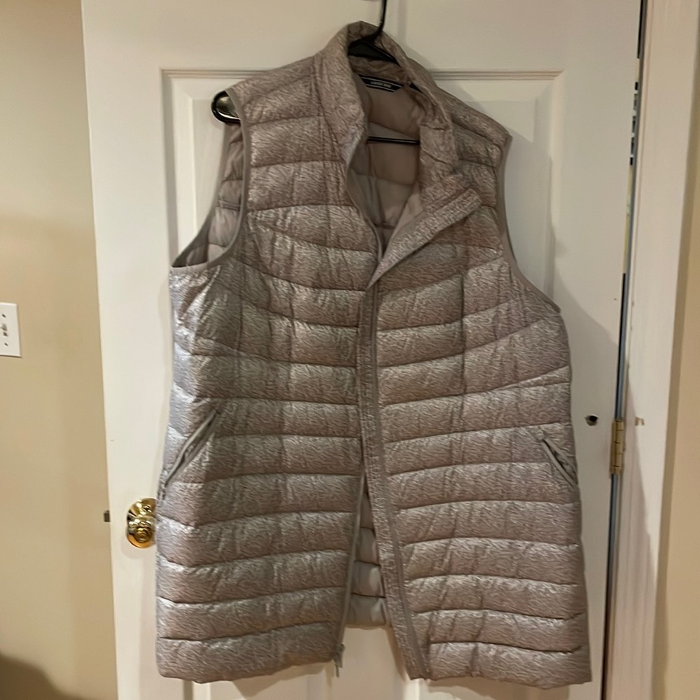 Lands’End puffer-vest, longer length. Grey Heather, size 2x